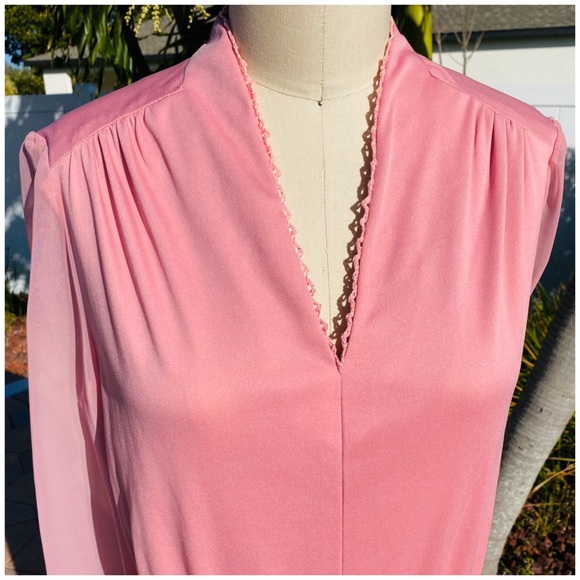 Vintage 70’s Chevron Pleated Dress - Picture 7 of 9